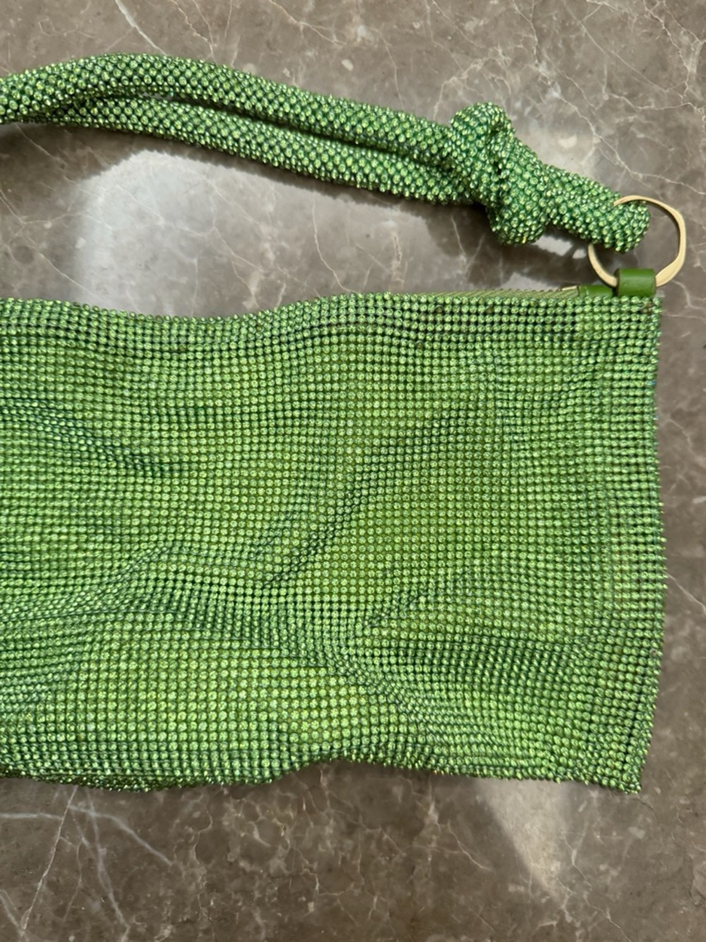 cult gaia Lime Crystal Mesh Knot-Handle Shoulder Bag - Picture 13 of 15